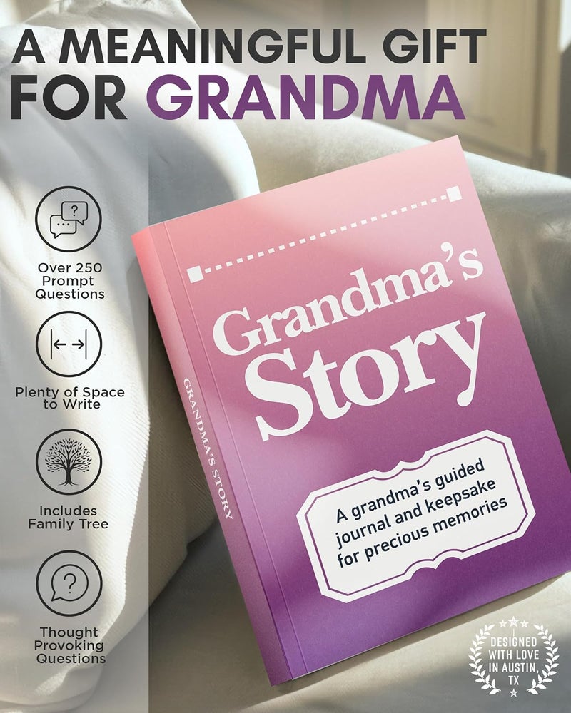 Coco & Lan Grandma's Life Story Journal: A Meaningful Keepsake for Grandma to Share Her Journey and Memories, Book Includes 250+ Prompt Questions, Sentimental Gifts Idea for Mother's Day, Birthday, Christmas - Image 2